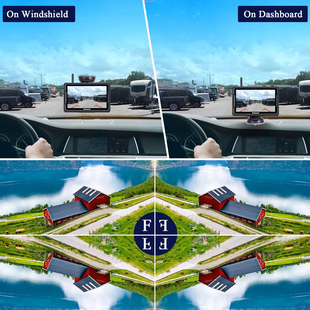 Wireless Solar Magnetic Backup Camera HD 1080P 5'' Monitor Kit T86158
