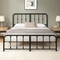 Queen Metal Platform Bed Frame with Spindle Headboard B595470