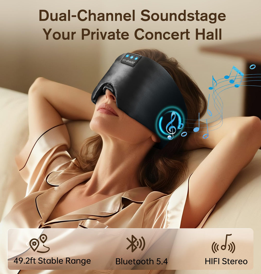 Silk Soft Sleep Mask with Bluetooth Black B718135