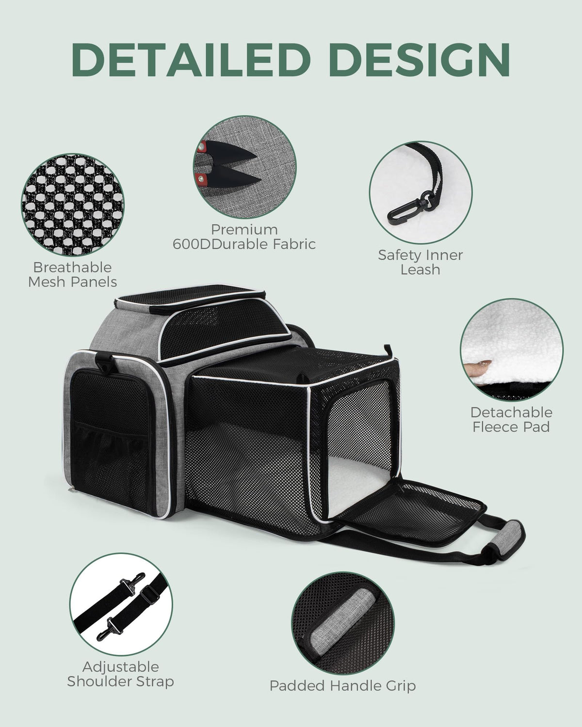 Airline Approved Soft Side Pet Carrier with Fleece Pad V337