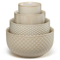 Ceramic Nesting Bowls Set of 4 Almond C446