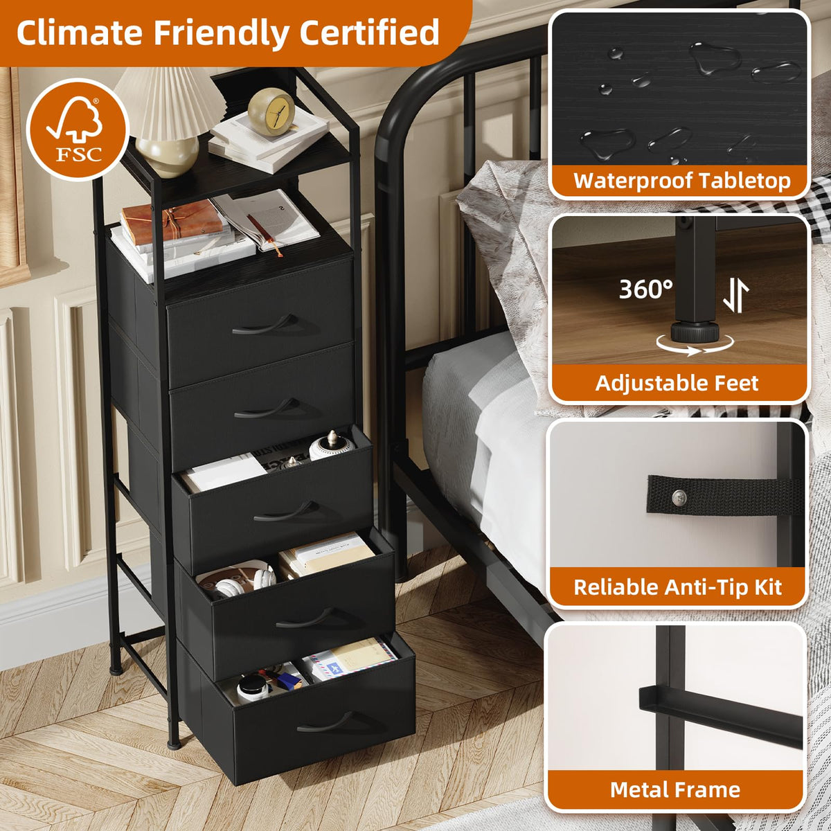Tall 5 Drawer Dresser C945636