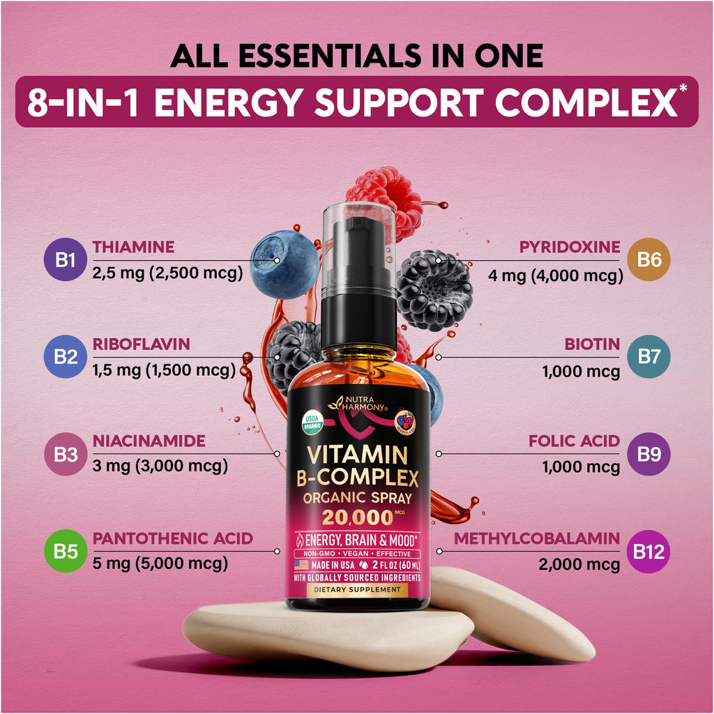 USDA Organic Vitamin B-Complex 20000mcg 2Oz M292