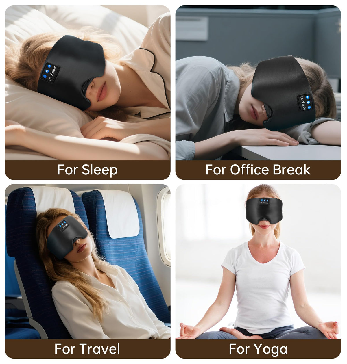 Silk Soft Sleep Mask with Bluetooth Black B718135
