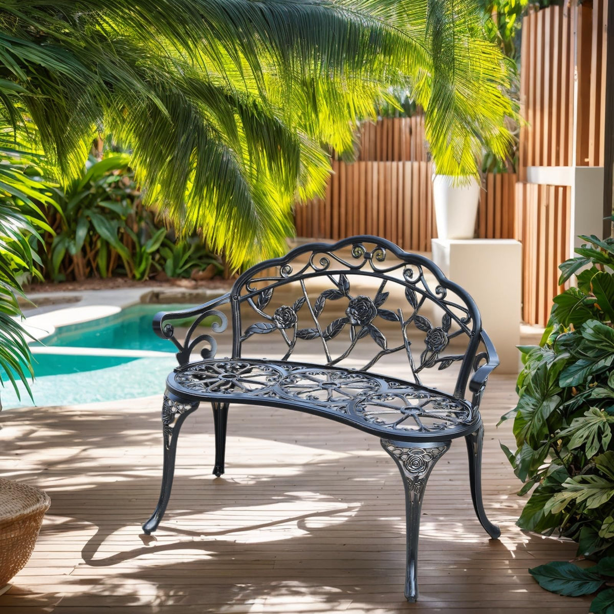 Cast Aluminium Outdoor Bench E651