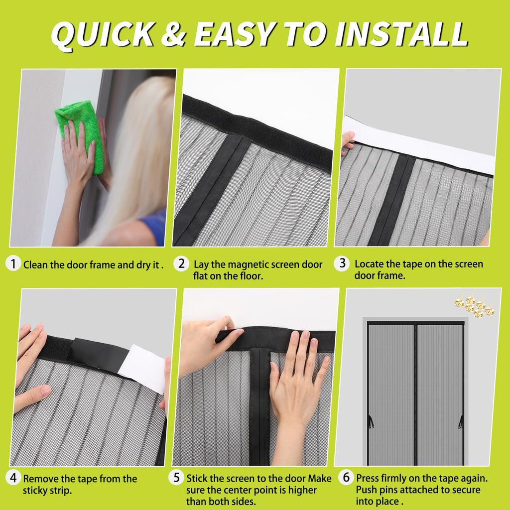 Magnetic Screen Door 36 x 82 in Mesh Curtain G166
