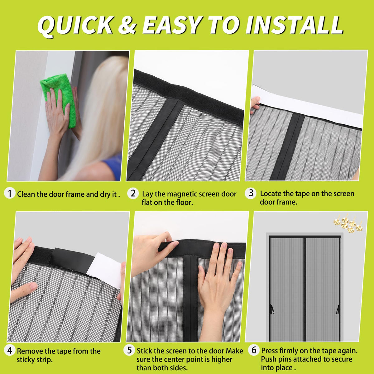 Magnetic Screen Door 36 x 82 in Mesh Curtain G166
