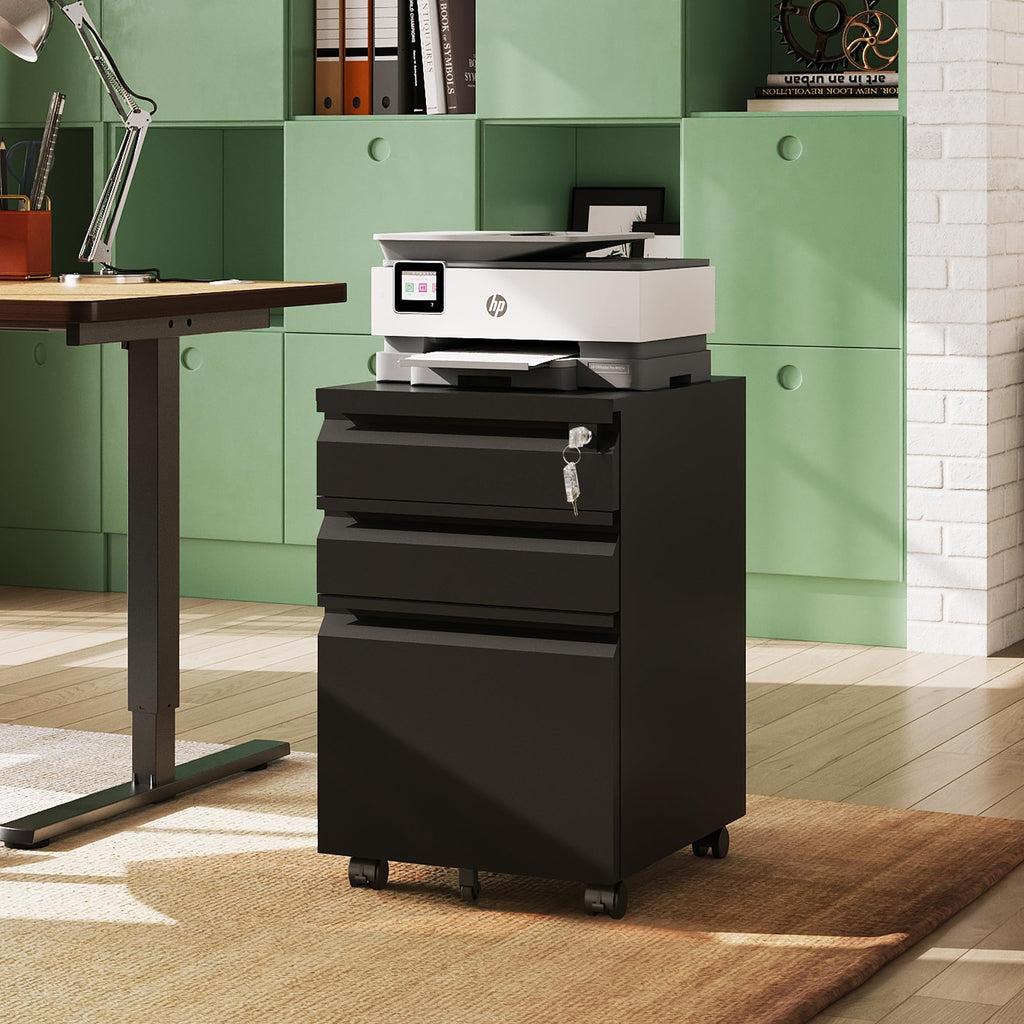 3 Drawer Mobile File Cabinet with Lock J7338