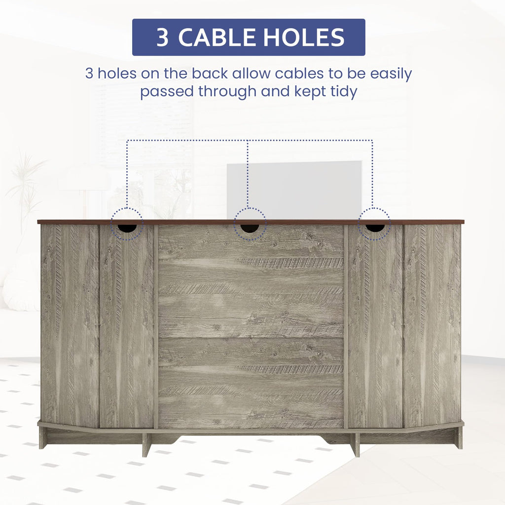Corner TV Stand with Sliding Barn Door & Removable Shelves V90834