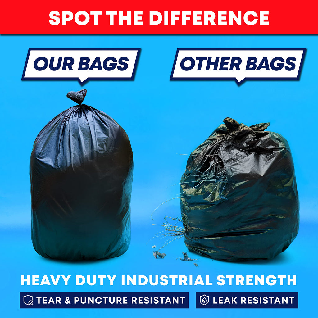 55-60 Gallon Heavy Duty Black Trash Bags 150 Bags R534252