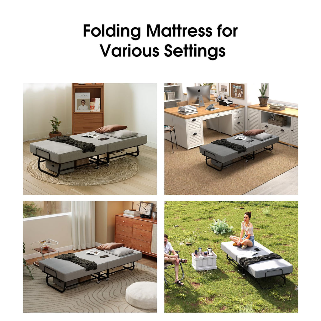 Folding Bed with Mattress W1954