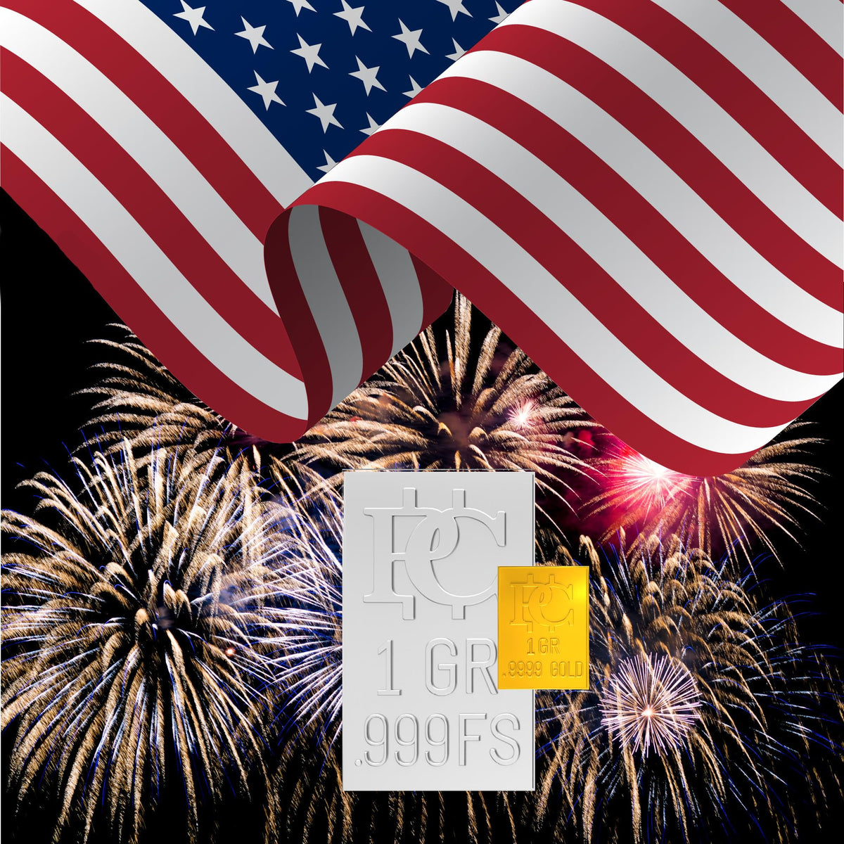 Gold and Silver Bullion Bar 1 Grain W221
