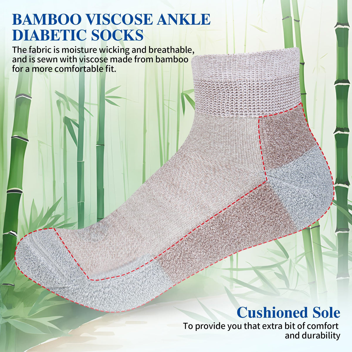 Diabetic Socks for Men, 12 Pairs Ankle & Low Cut Size 9-15 F995042