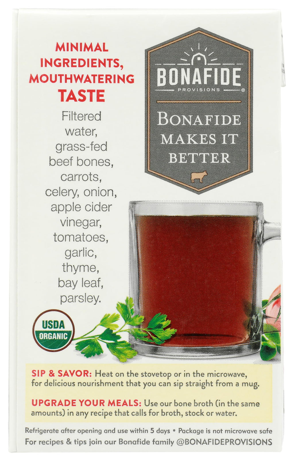 Bone Broth Beef No Salt Added Organic 16.9 Ounce P1513
