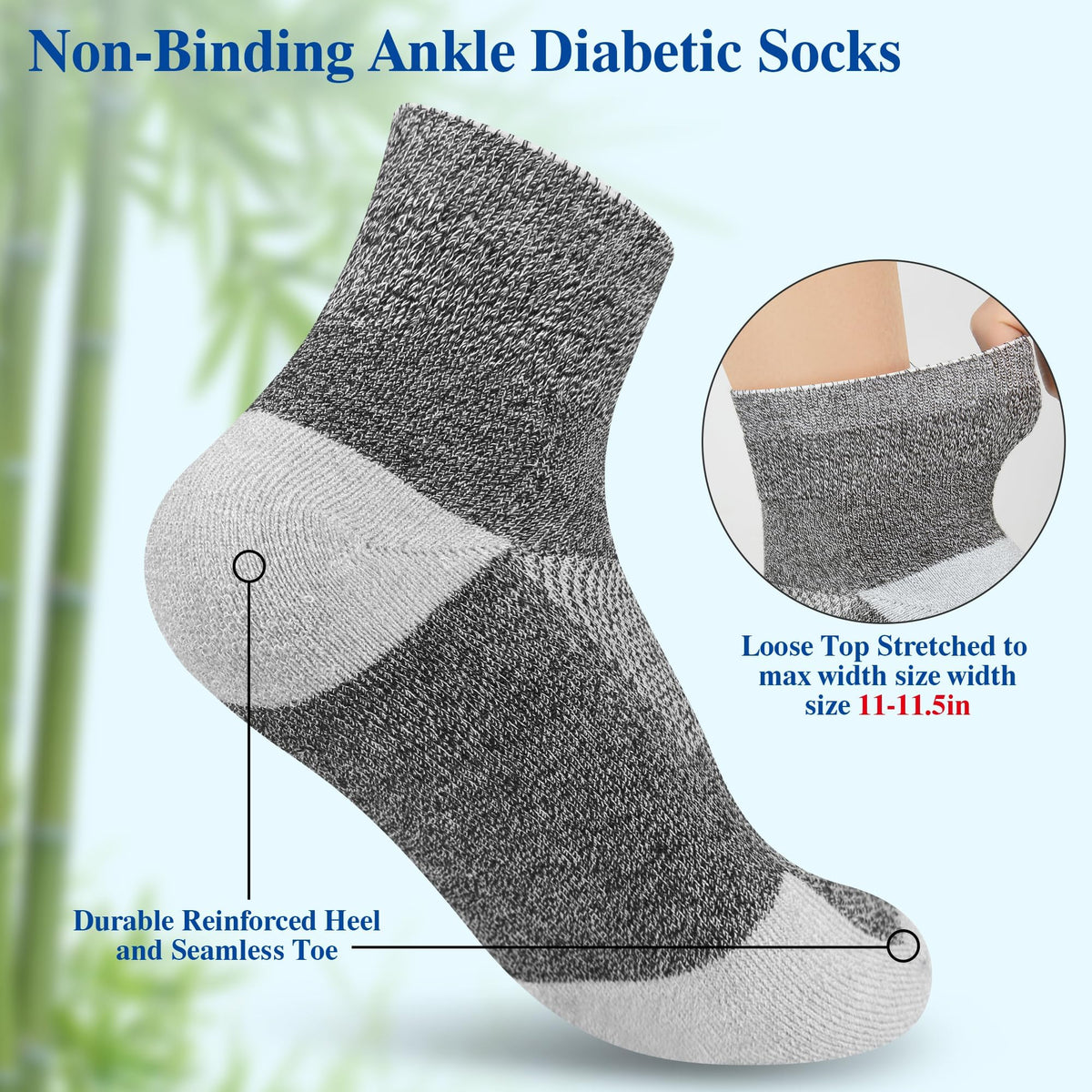Diabetic Socks for Men, 12 Pairs Ankle & Low Cut Size 9-15 F995042
