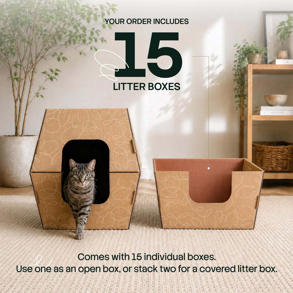 Disposable Cat Litter Boxes with High Sides 15 Pack J33782