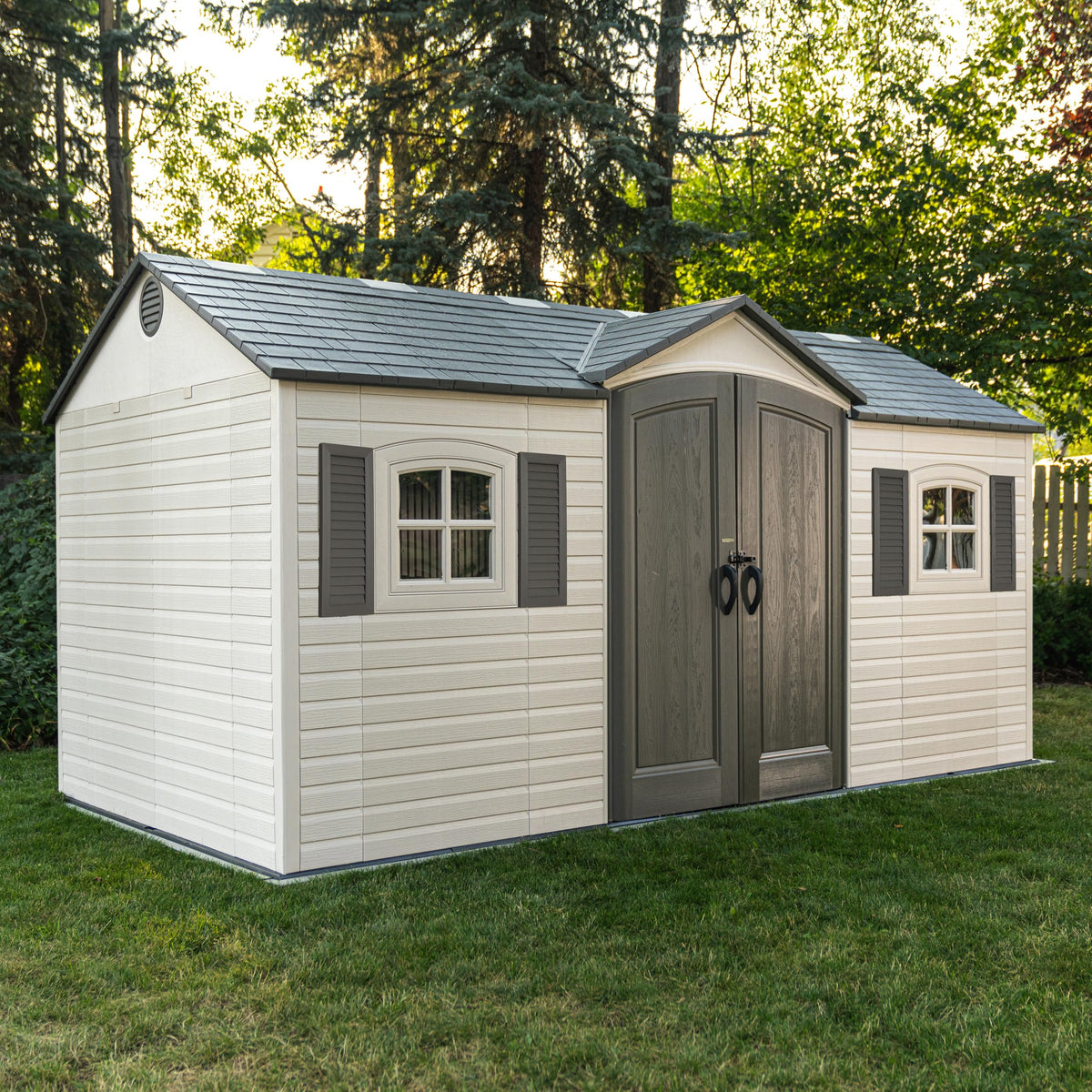 15x8 Ft Desert Sand Resin Outdoor Storage Shed V9578